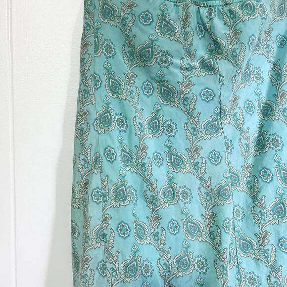 GAP Blue Floral Paisley 100% Silk Halter Dress Women's Size 0 - Picture 3 of 7